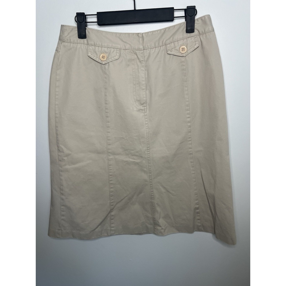 Talbots Beige Panel A-Line Midi Skirt